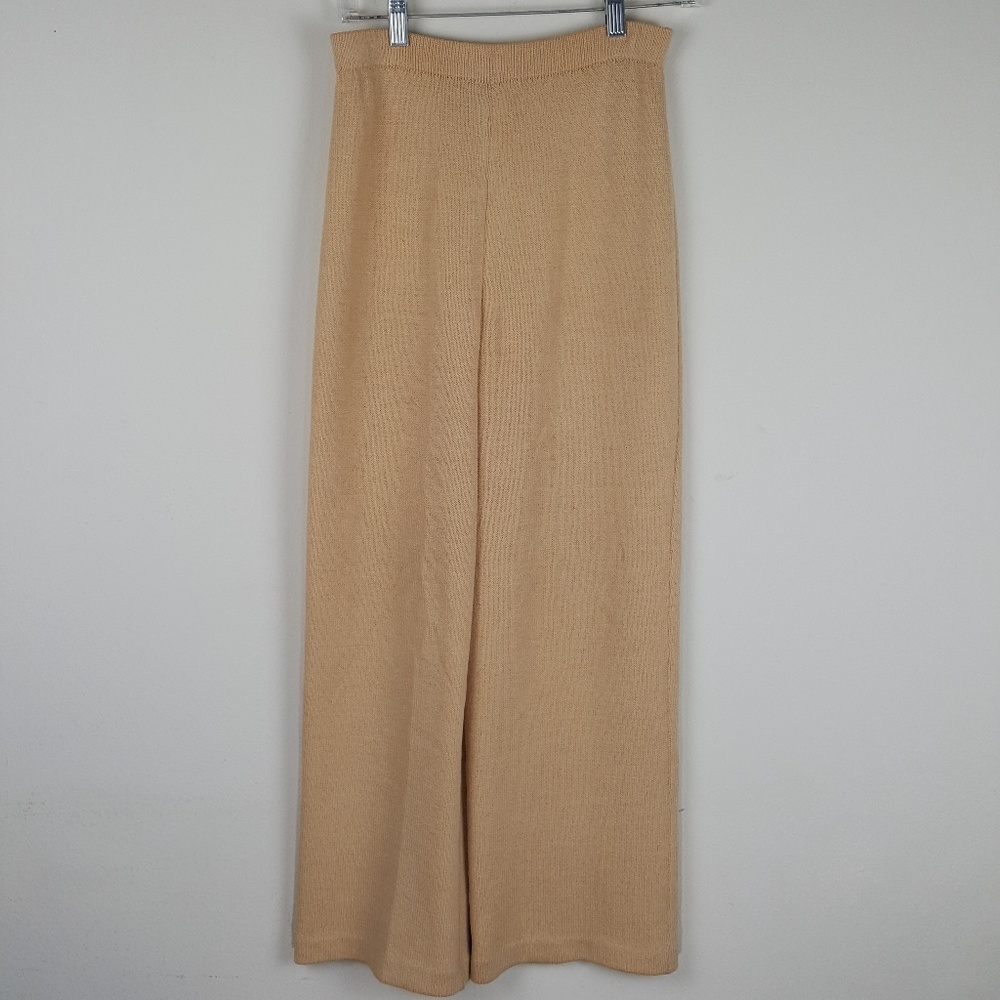 St. John Beige Cream Garter Pants Slacks *flaw*